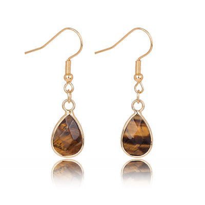 Female Versatile Stone Water Drop Pendant Earrings
