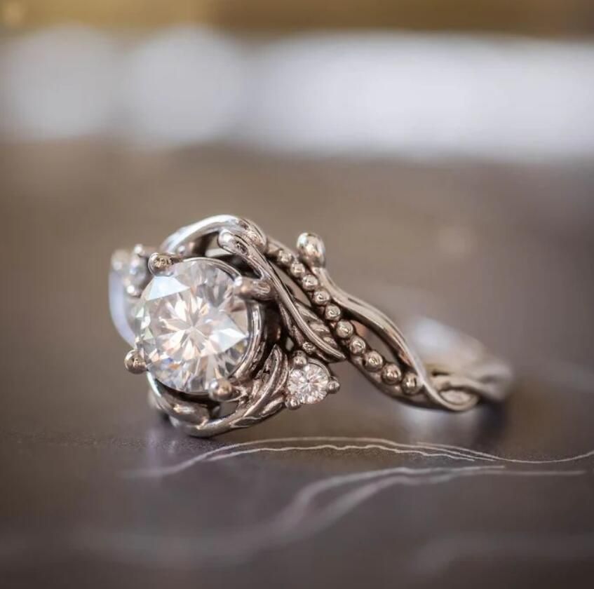 Retro Simple Silver Zircon Ring For Women