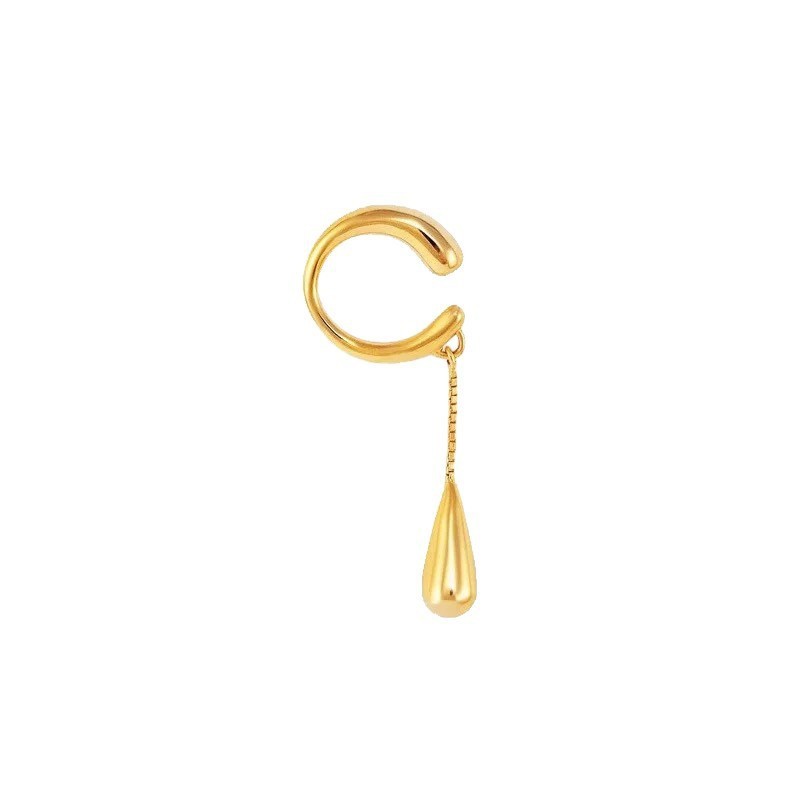 Water Drop Chain Ear Clip Female Simple Tassel