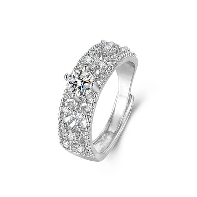 Color Moissanite Ring Women's Fashion All-matching