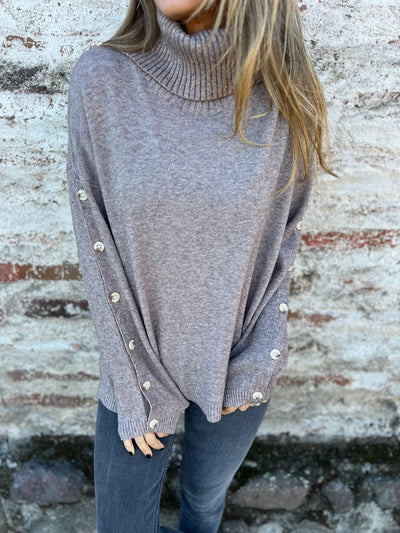 Casual Turtleneck Button Women's Sweater