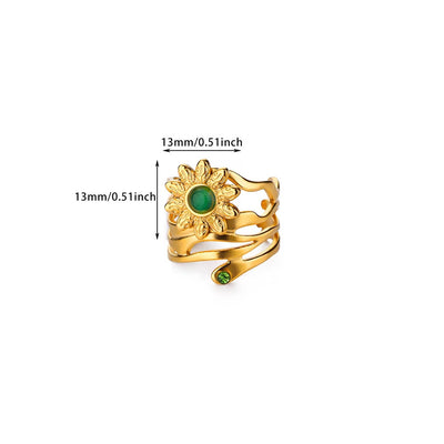 Vintage Court Style Stainless Steel Love Heart-shaped Ring