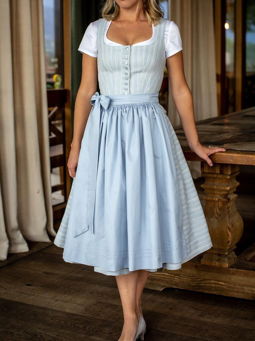 Women's Fashion Bowknot Long French Beer Dress