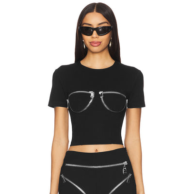 Trendy Short Slim-fitting All-matching Half Sleeve T-shirt
