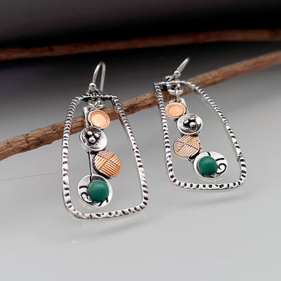 European And American Creative Geometric Turquoise Earrings
