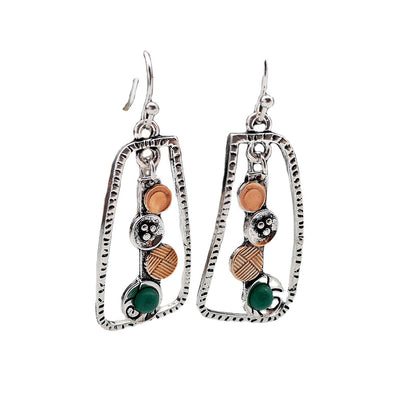 European And American Creative Geometric Turquoise Earrings