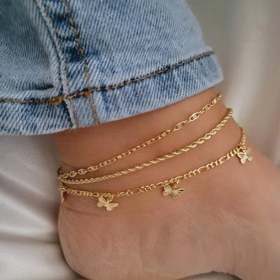 Butterfly Fried Dough Twists Chain Three Piece Toe