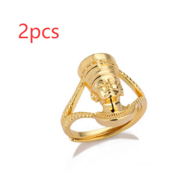 Men's And Women's Egyptian African Queen Charm Adjustable Ring