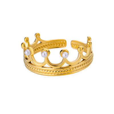 Vintage Court Style Stainless Steel Love Heart-shaped Ring