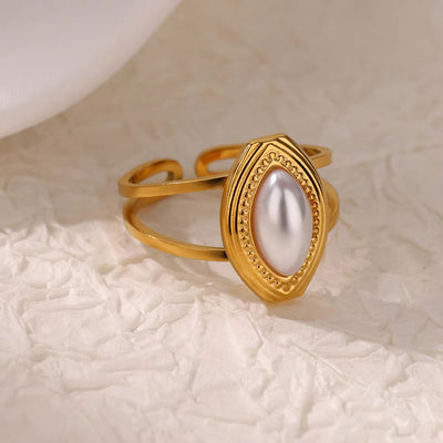 Vintage Court Style Stainless Steel Love Heart-shaped Ring