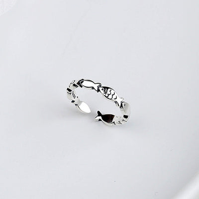 Retro And Fashionable Small Fish Ring With Simple And Creative Aging