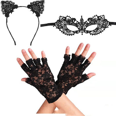 Halloween Christmas Cos Cat Girl Black