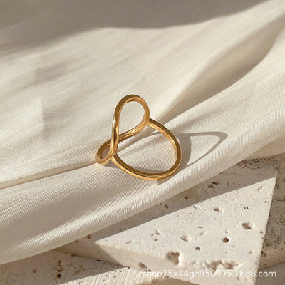 Female Nordic Minimalist Design Geometric Hollow Circle Ring