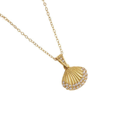 Strong Color Retention 18K Gold Ocean Series Pendant Gold Necklace