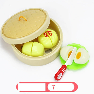 Children Cut Fruit, Toys, Kitchens, Vegetables, Babies, Boys and Girls Cut Steamed buns, Cherry Suit