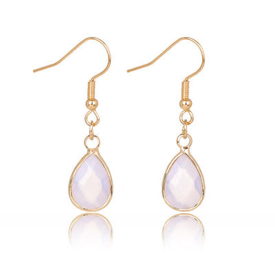 Female Versatile Stone Water Drop Pendant Earrings