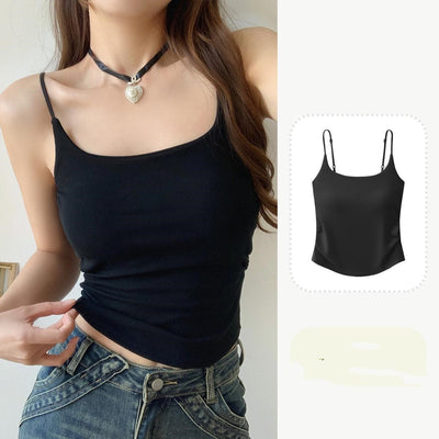 Pure Desire Style Pleated Suspender Vest For Women Outer Wear Inner Wear