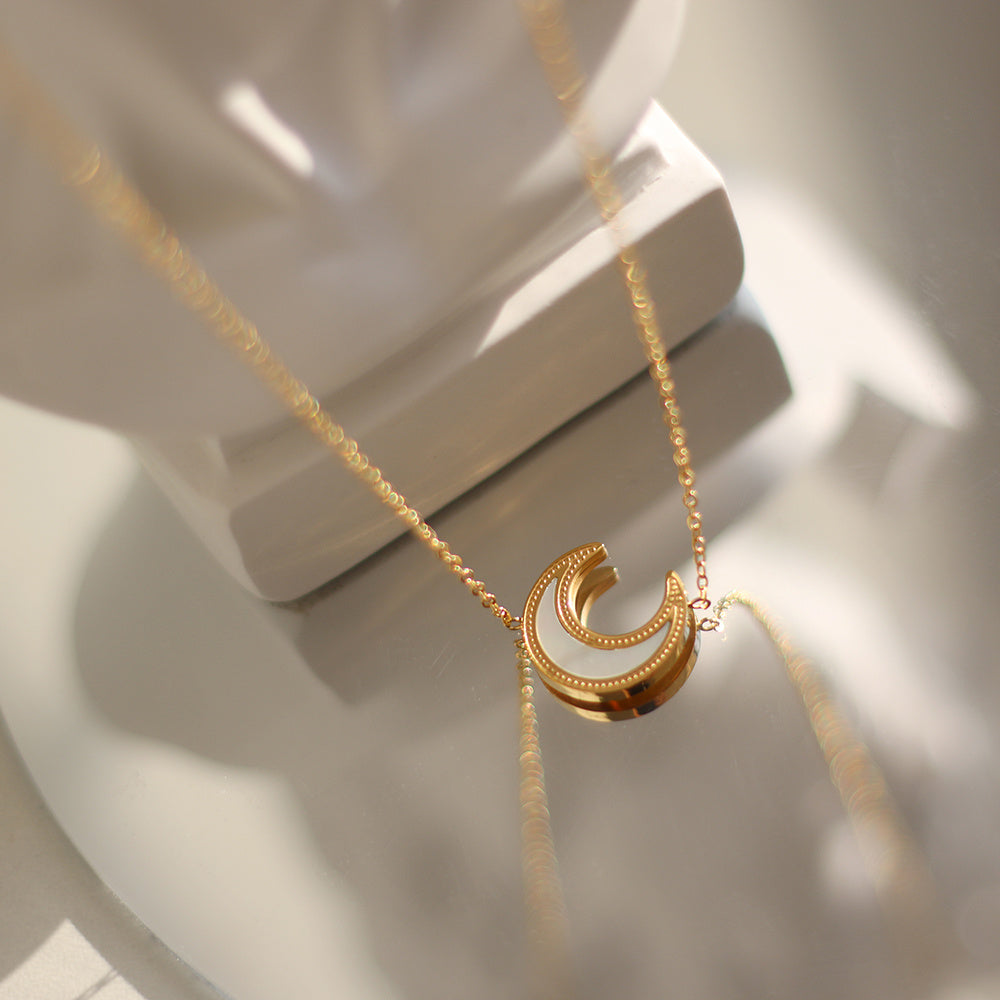 White Shell Mother-of-Friday Moon Goddess Necklace