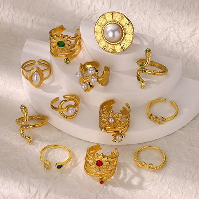 Vintage Court Style Stainless Steel Love Heart-shaped Ring