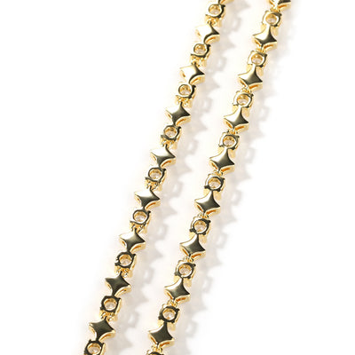 Fashion 6mm Star Zircon Tennis Chain Necklace For Men