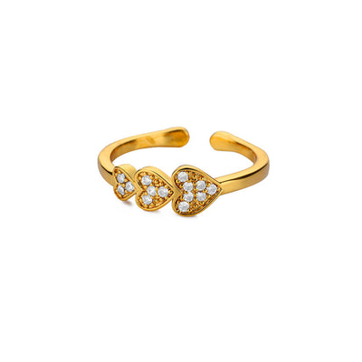 Vintage Court Style Stainless Steel Love Heart-shaped Ring