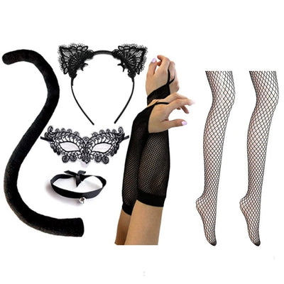 Halloween Christmas Cos Cat Girl Black