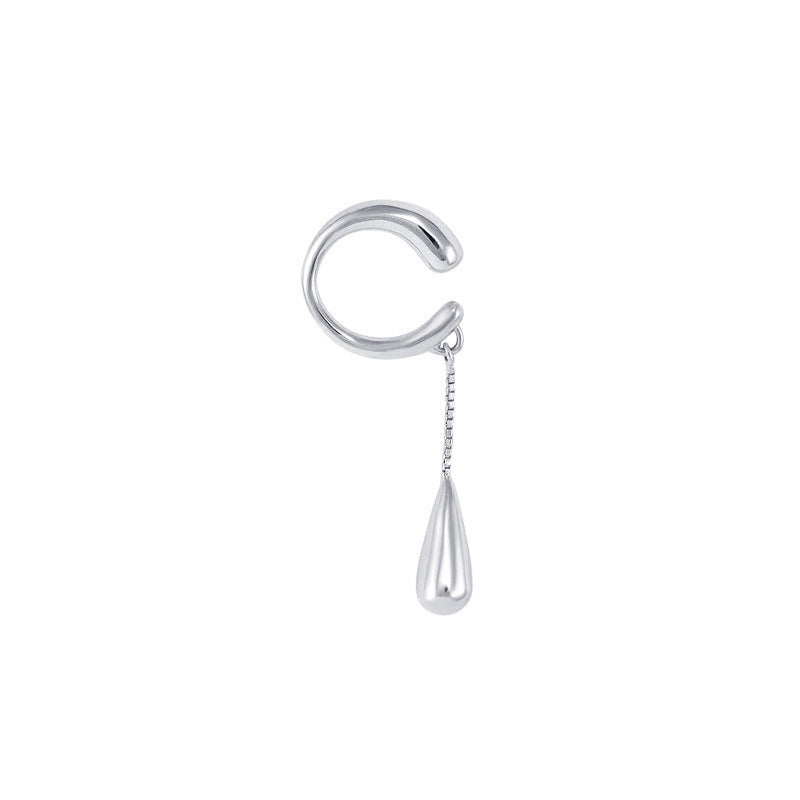 Water Drop Chain Ear Clip Female Simple Tassel
