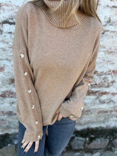 Casual Turtleneck Button Women's Sweater