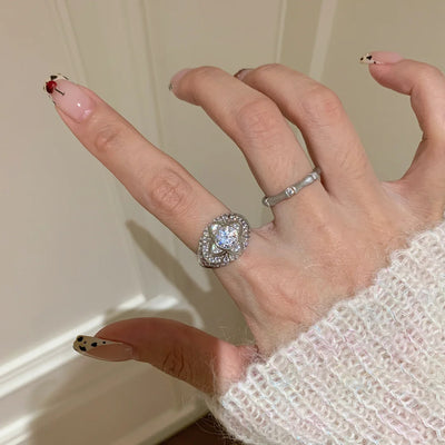 Asterism Medieval Style European Diamond Ring
