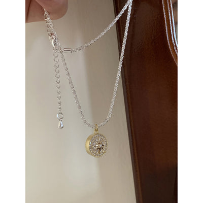 Niche High-grade Six-pointed Star Starry Sky Necklace
