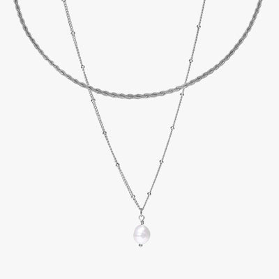 New Small Rice-shaped Beads Twist Pearl Necklace Multi-layer