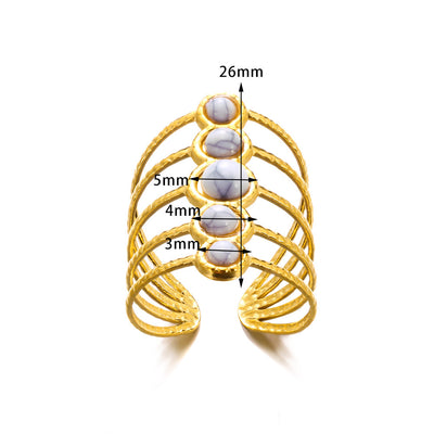 Turquoise Inlaid Multi-layer Female Ring