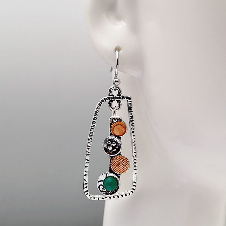 European And American Creative Geometric Turquoise Earrings