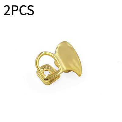 Gold-plated Two Pointed Teeth Hollow Out Tooth Socket Halloween Ornaments