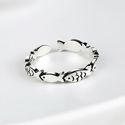 Retro And Fashionable Small Fish Ring With Simple And Creative Aging