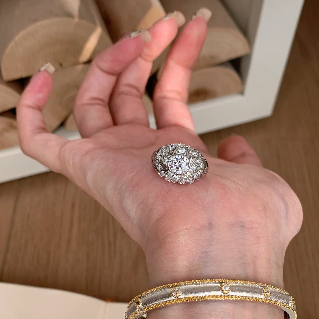 Asterism Medieval Style European Diamond Ring