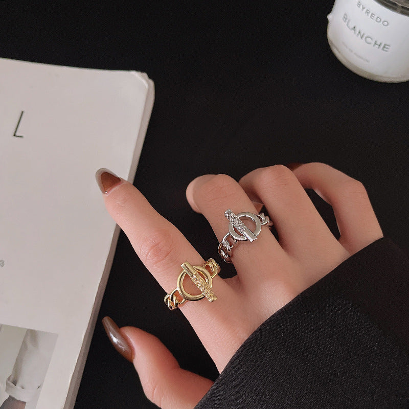Circle Chain Opening Adjustable Index Finger Ring