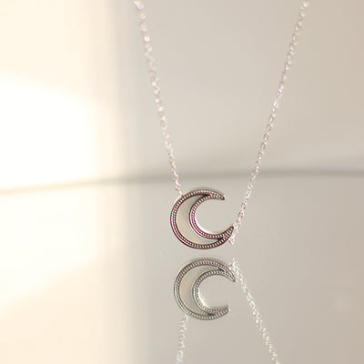 White Shell Mother-of-Friday Moon Goddess Necklace