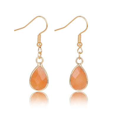 Female Versatile Stone Water Drop Pendant Earrings