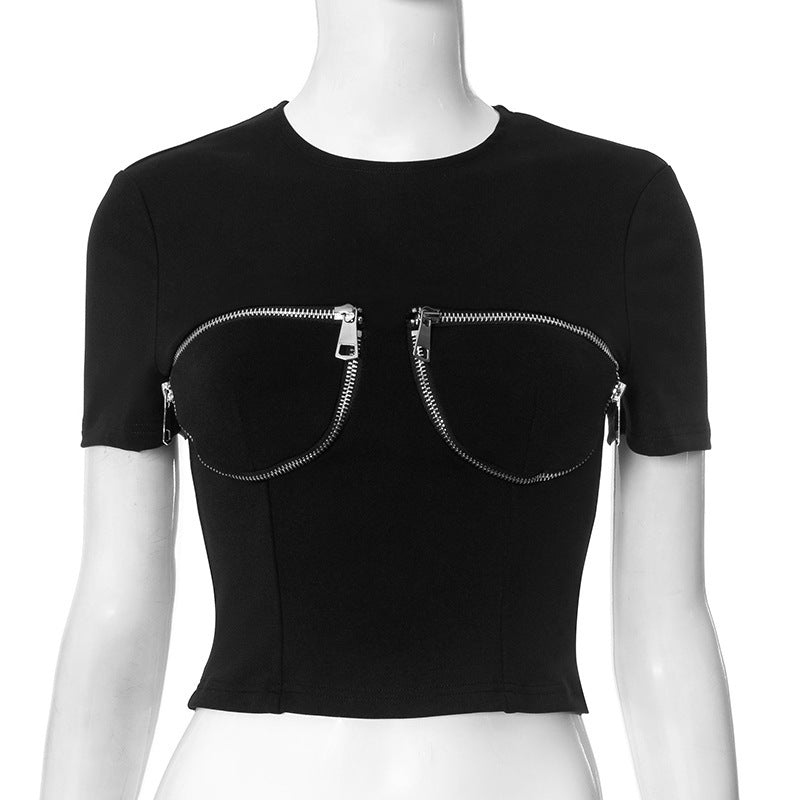 Trendy Short Slim-fitting All-matching Half Sleeve T-shirt