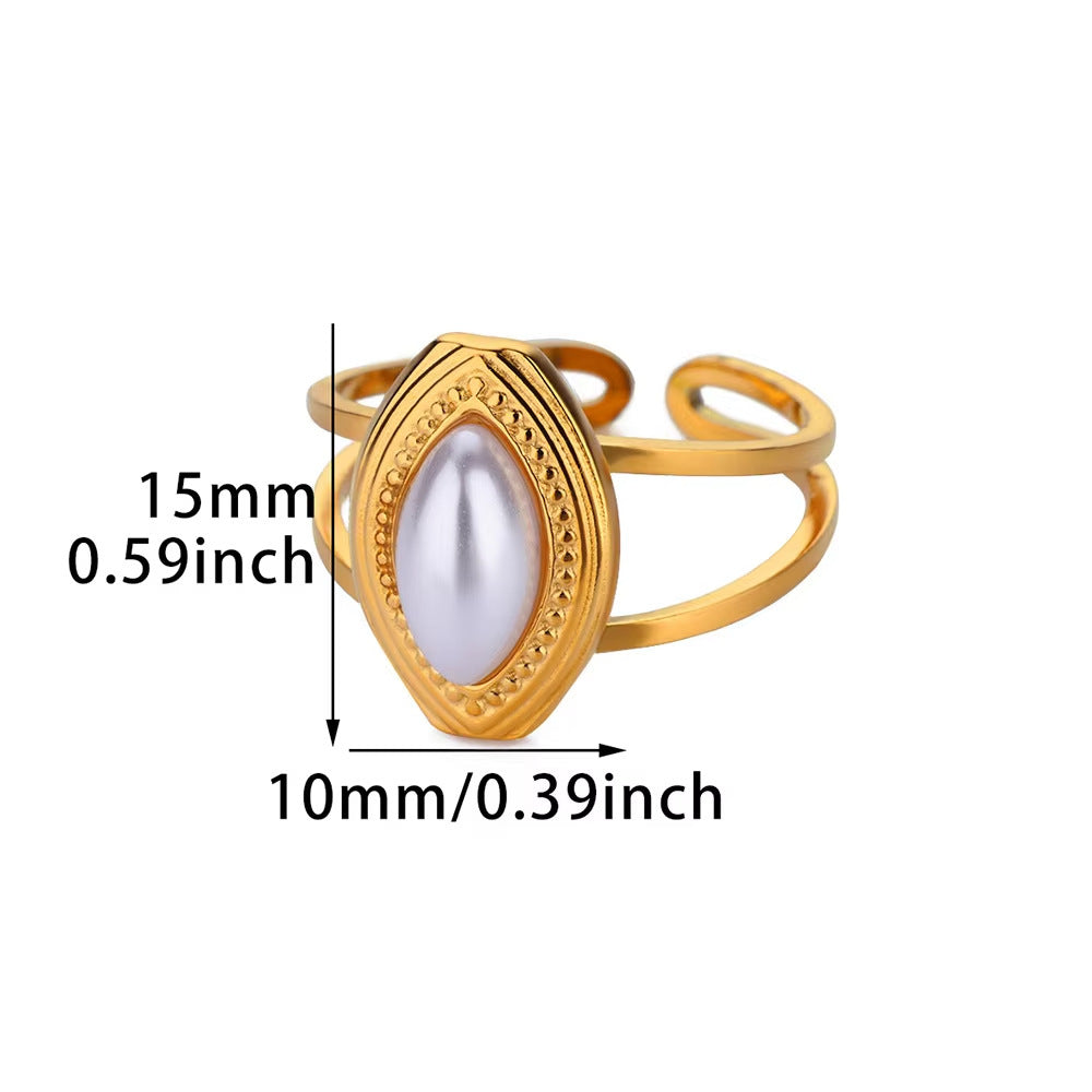 Vintage Court Style Stainless Steel Love Heart-shaped Ring