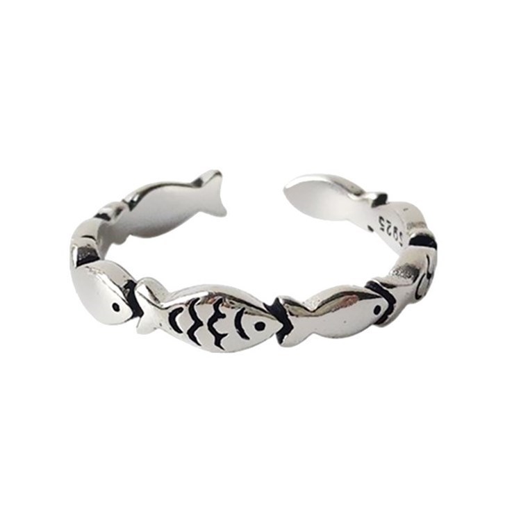 Retro And Fashionable Small Fish Ring With Simple And Creative Aging