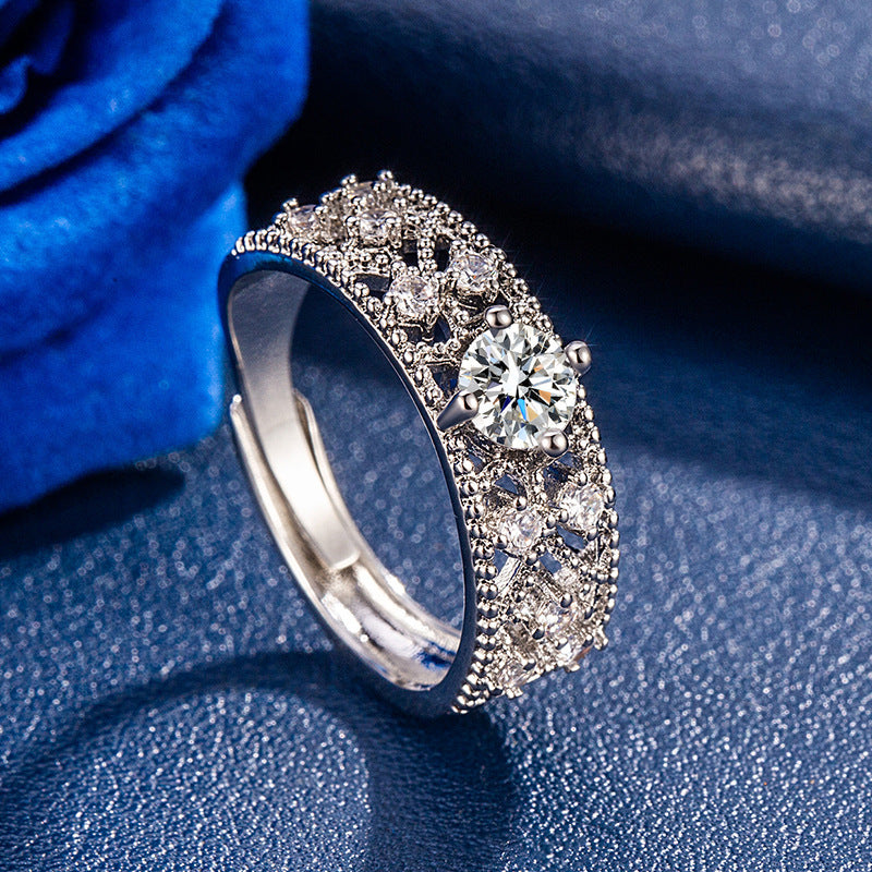 Color Moissanite Ring Women's Fashion All-matching