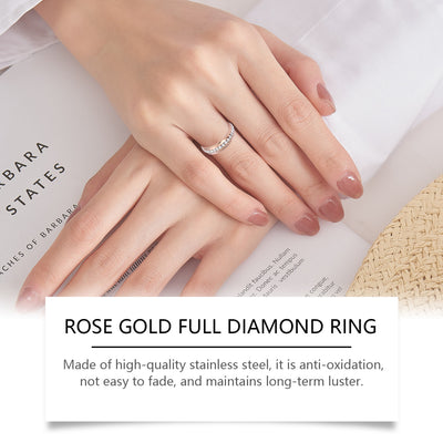 Hoexe Rose Gold Ring Women's Light Luxury Rose Gold Ornament Ring Exquisite And Versatile Niche Ring