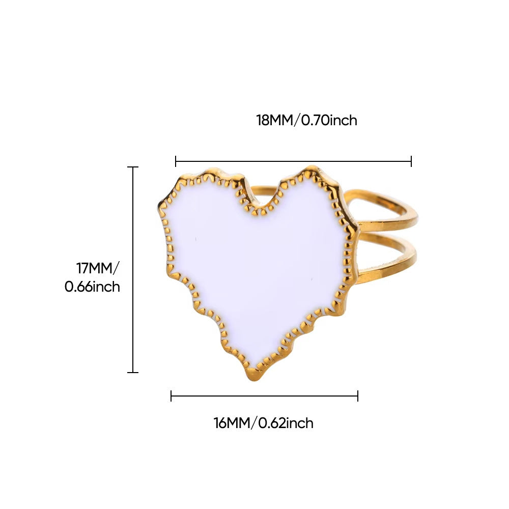 Vintage Court Style Stainless Steel Love Heart-shaped Ring
