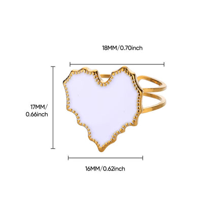 Vintage Court Style Stainless Steel Love Heart-shaped Ring
