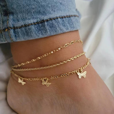 Butterfly Fried Dough Twists Chain Three Piece Toe