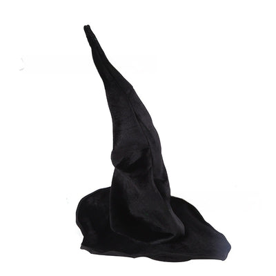 Halloween Black Flannel Witch Hat Wizard Headdress