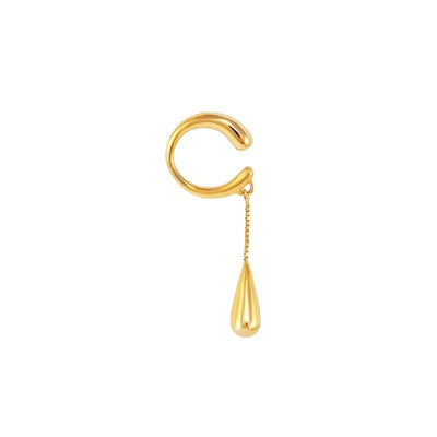 Water Drop Chain Ear Clip Female Simple Tassel