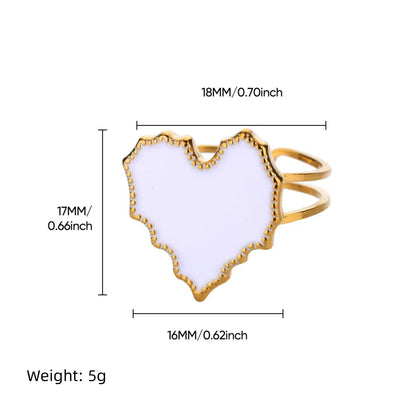 Vintage Court Style Stainless Steel Love Heart-shaped Ring